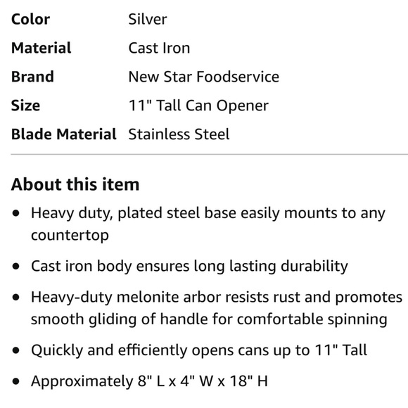 Industrial Manual Can Opener New Star Foodservice 7006841 Commercial Can Opener - Picture 10 of 11